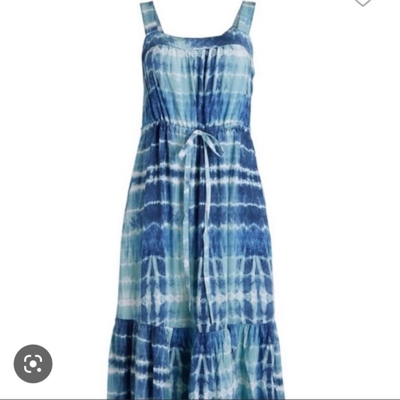 Beach Lunch Lounge Coley Tie Dye Sleeveless Lightweight Sundress with Tie String - Picture 1 of 14